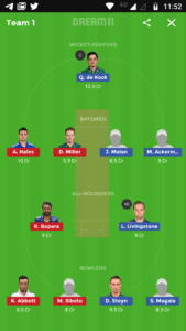 CTB vs DUR Dream11 Team